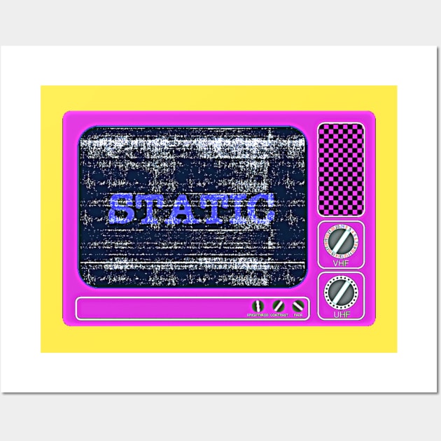 Retro Television Set with Static Wall Art by radiogalaxy